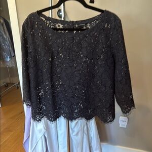 Club Monaco Charcoal Lace Top